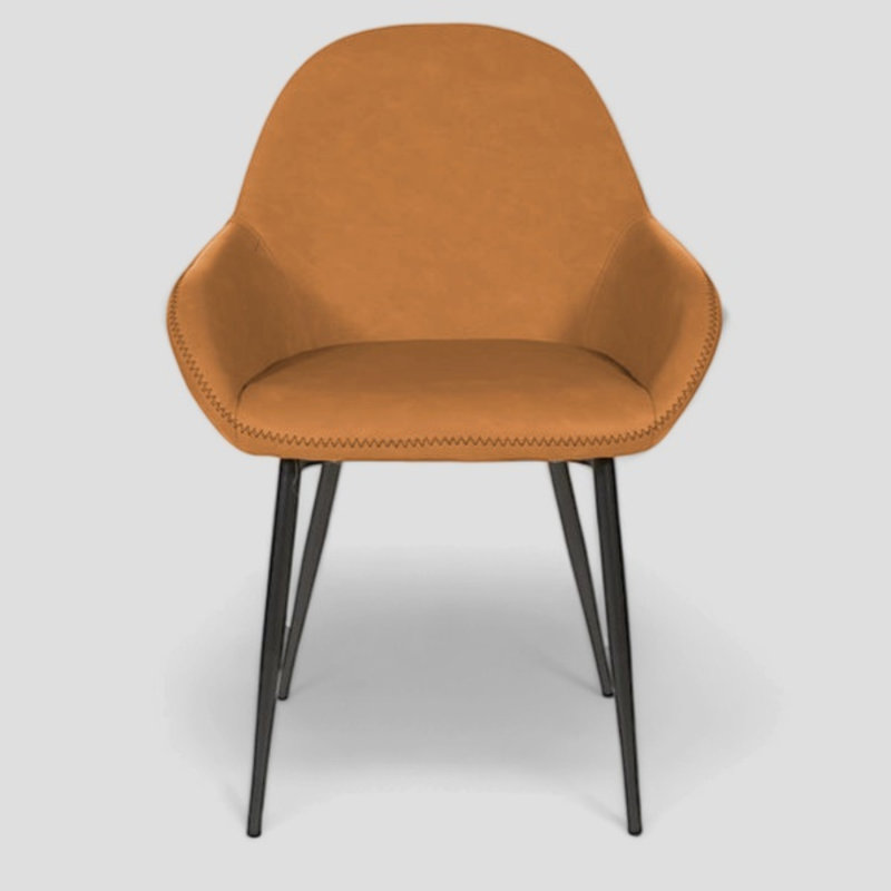 Fauteuil Janeya, Similicuir brun clair