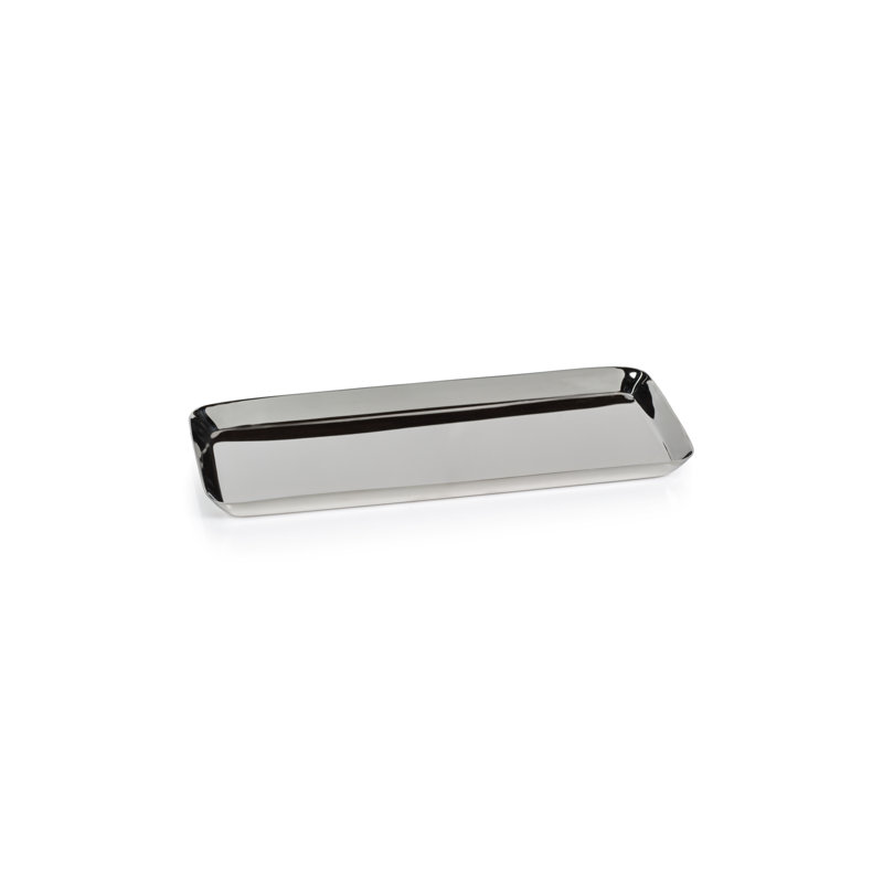 Plateau en acier poli polyvalent Wanita, H 0,5 po x l 4,75 po x P 10,25 po, Argent