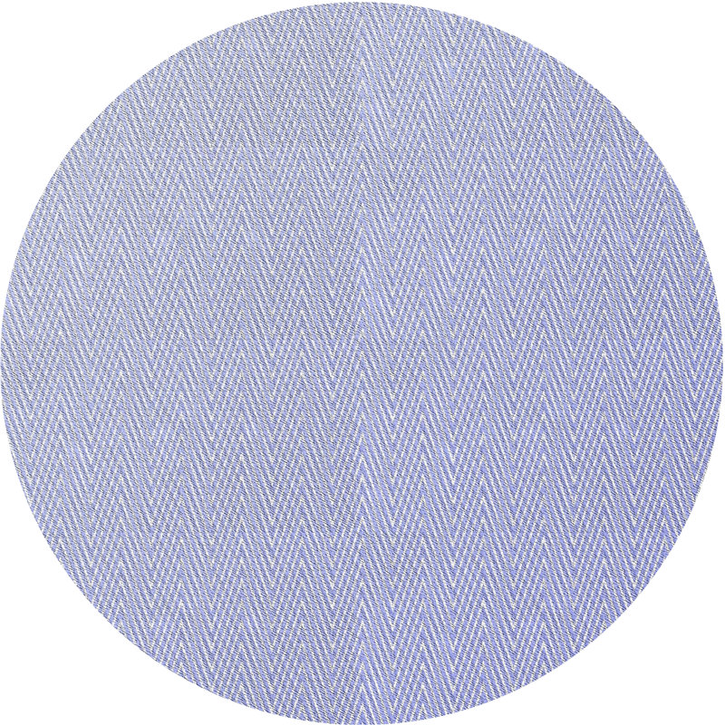 Tapis décoratif bleu clair à chevrons perz, Rond 7 pi