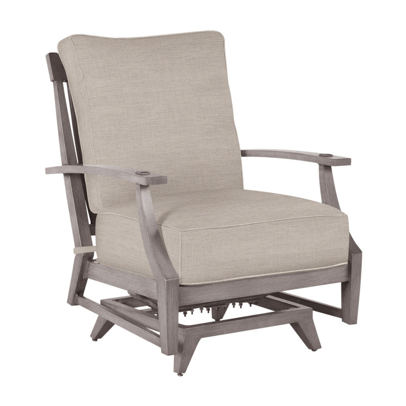 Croquet Patio Chair with Cushions, Dove Sunbrella® Linen, Welt, Oyster