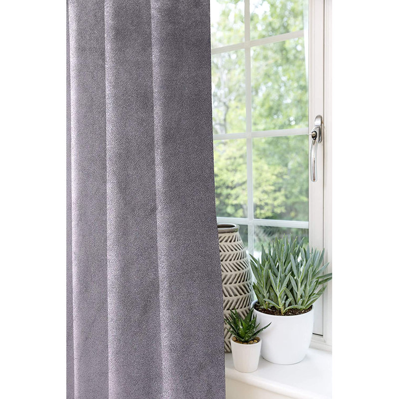Arinna Room Darkening Curtains / Drapes Pair, Grey, Width 228 x Drop 137cm
