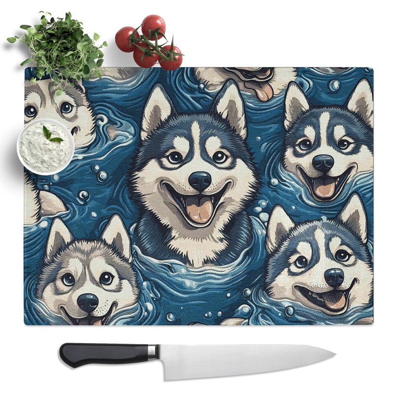 Husky Dog Vol.3  Glass Chopping Board