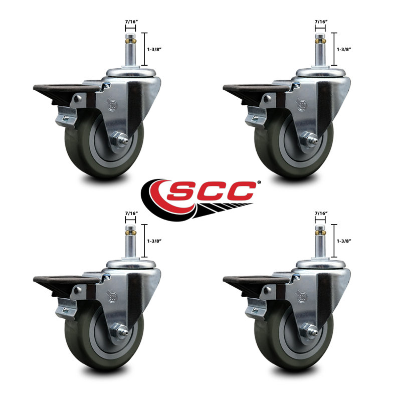 Grip Ring Stem Caster, Gray