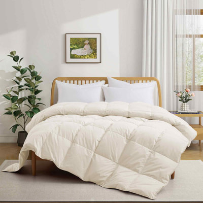 Puredown Selected Organic Cotton Goose Feather Fiber Comforter All Season Duvet Insert