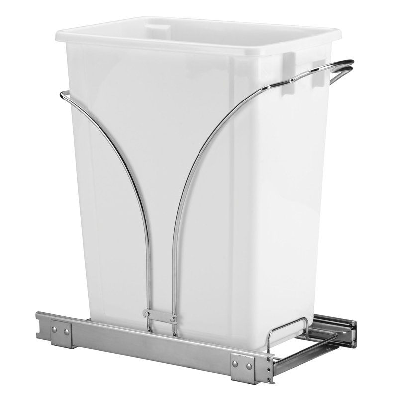 Poubelle en plastique Glidez, 9 (gallons), Blanc
