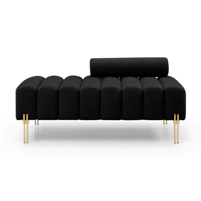 Makari 53.2" Wide Sherpa Fabric Rectangle Standard Ottoman by Mercer41