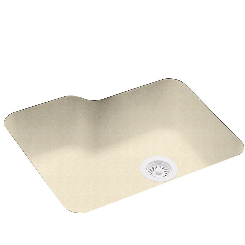 25'' L Single Bowl Solid Surface Kitchen Sink, Pebble