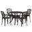 Menyauthe Round 4 - Person Aluminum Dining Set-1538657078
