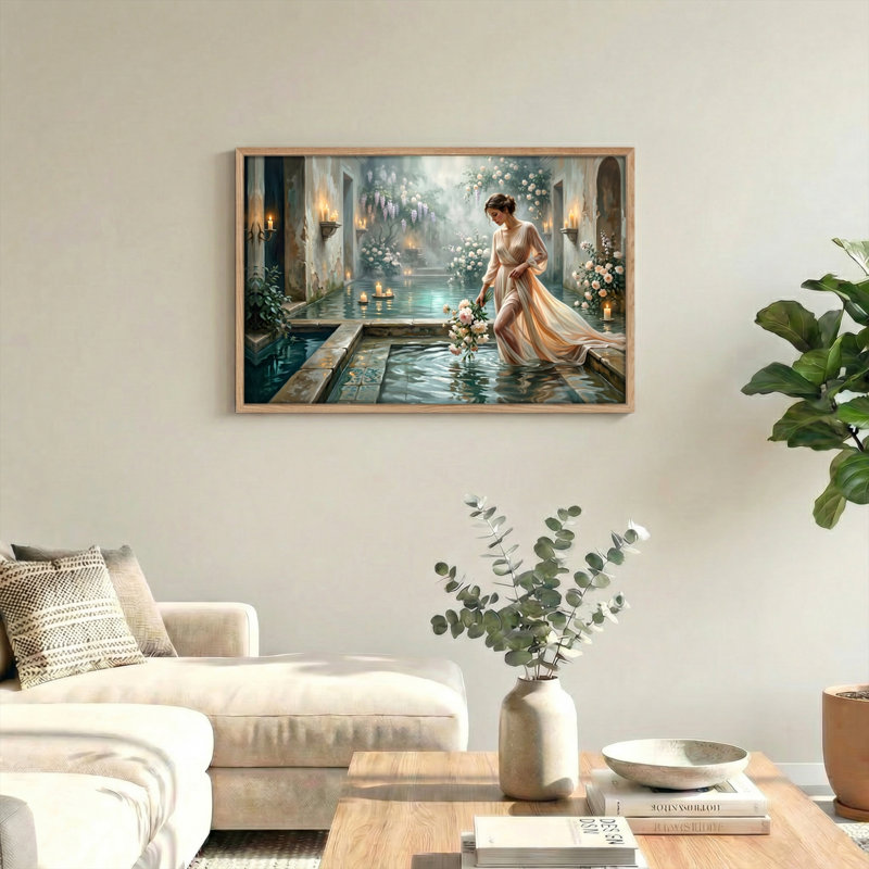 «Romantic Garden», ensemble de 1 reproduction d'art sur toile, Natural, H 18 po x l 24 po