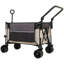 Chariot pliable multifonctionnel à roulettes avec poignée pivotante et roues tout-terrain à 360 ° - Conception robuste et réglable, grande capacité de transport, d'épicerie et d'utilisation extérieure, gris kaki