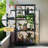 Height Wood Large Greenhouse Balcony Portable Cold Frame With Wheels, Adjustable Shelves And Openable Roof
