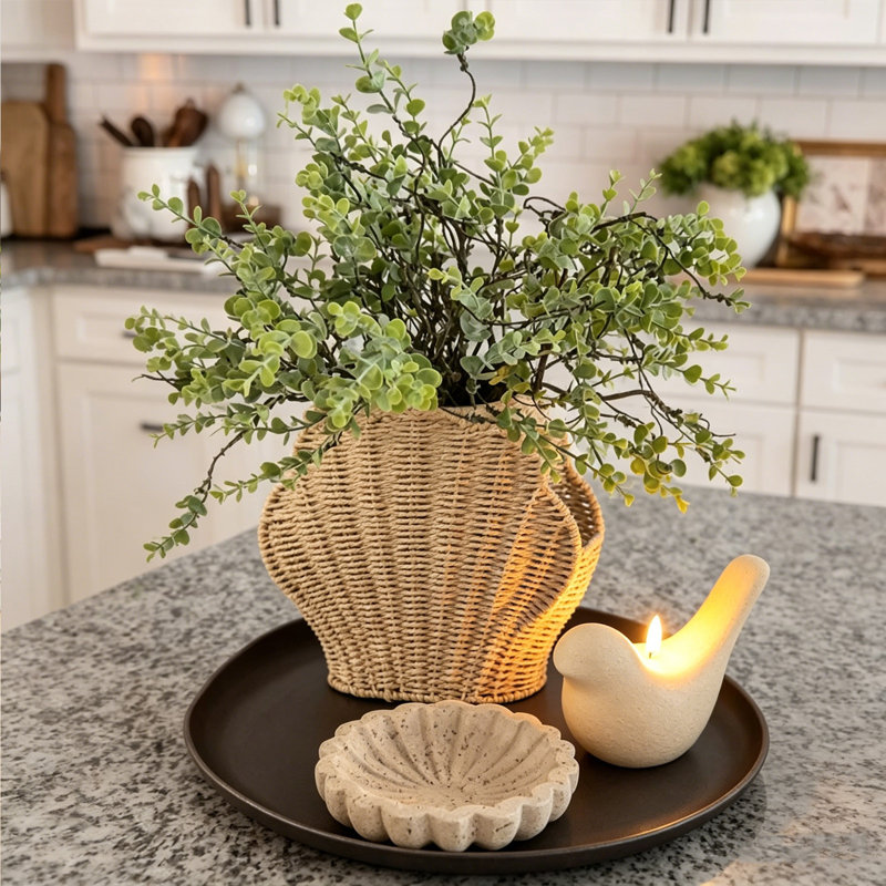 Vase à fleurs fabriqué à la main en corde de papier ShellShaped