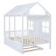 Lit double pleine grandeur avec lit gigogne simple, lit de jour pour enfants en bois, blanc-1681489101