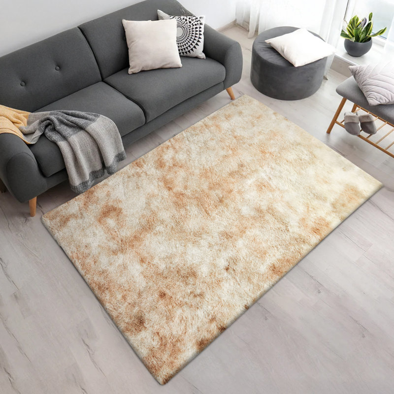 Soft Plush Shaggy Area Rug – Ultra Cozy High-Pile Fluffy Carpet for Living Room, Bedroom & Modern Home Décor, Tye Dye Cream