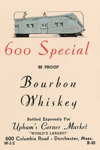 600 whisky bourbon spécial-imprimé publicitaire, H 36 po x l 24 po