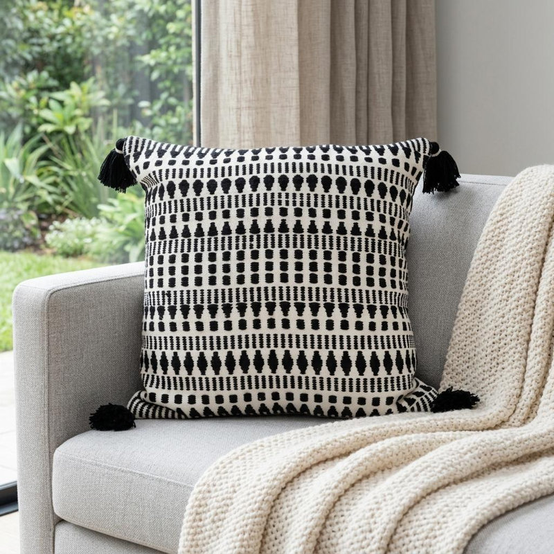 Chicos Tassels Cotton Throw Pillow