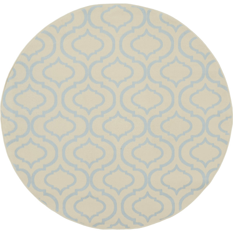 Xinrui Geometric Indoor Rug, Round 5'3"