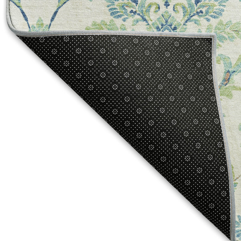 Machine Washable Indoor/Outdoor Chantille ACN2325 Damask Rug, Round 8'