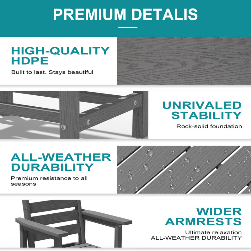 Black All-Weather Outdoor Patio Dining Set (5-Piece), Black
