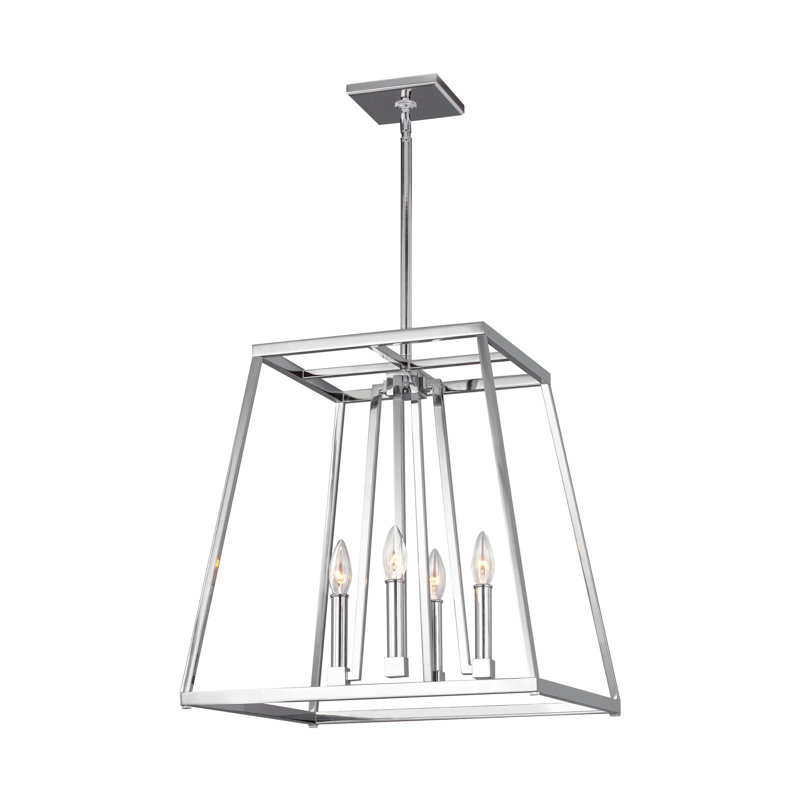 Luminaire suspendu pour vestibule 4 lumières Millheim, Chrome, H 18 po x l 13 po x P 13 po