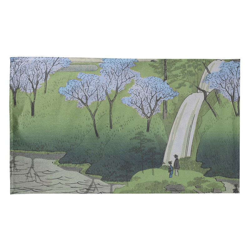 Serviette de thé chiyogaike étang Macintyre, Polyester sergé, Bleu / Vert
