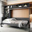 Grand lit mural avec tablettes, gris, multifonctionnel et peu encombrant pour les maisons compactes, dans de bons petits appartements