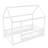 Twin Montessori House Floor Bed with Roof Frame and Guardrails, Wooden Kids Bed, White-1971827671-1971827670