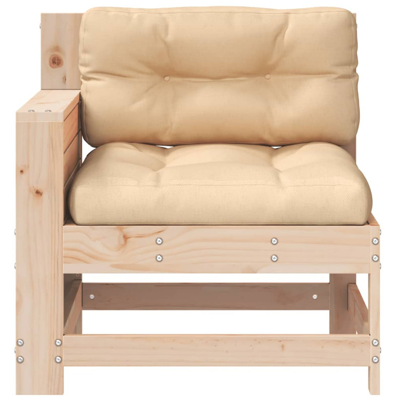 Beca 69cm Wide Patio Sofa with Cushions, Untreated Pine, Beige