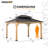 Sunjoy 11 x 13 ft. Outdoor Patio Cedar Framed Gazebo with Black Double Steel Hardtop Roof for Garden, Backyard Shade-95057772