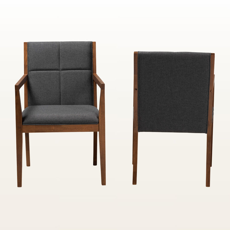 Upholstered Armchair, Dark Gray Polyester
