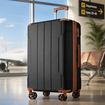 Valise rigide, valises en ABS léger et durable avec roues doubles, valise extensible 28 po à carreaux 28 po, convient aux vacances, aux voyages d'affaires et à la vie sur le terrain