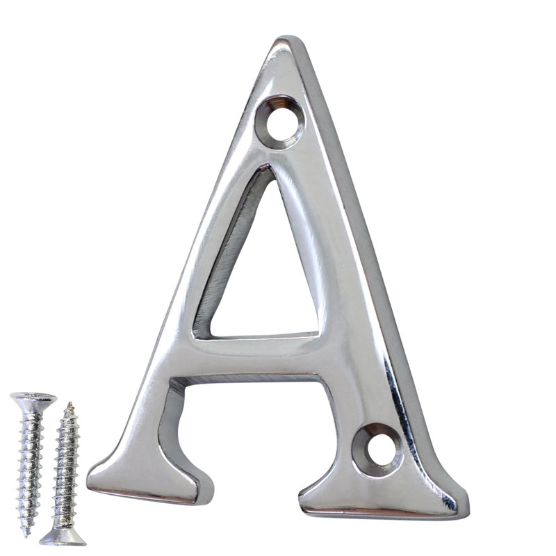 Lettre de montage en laiton H 2 po, Chrome poli, A