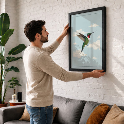 Hummingbird in Flight Modern - Framed Print