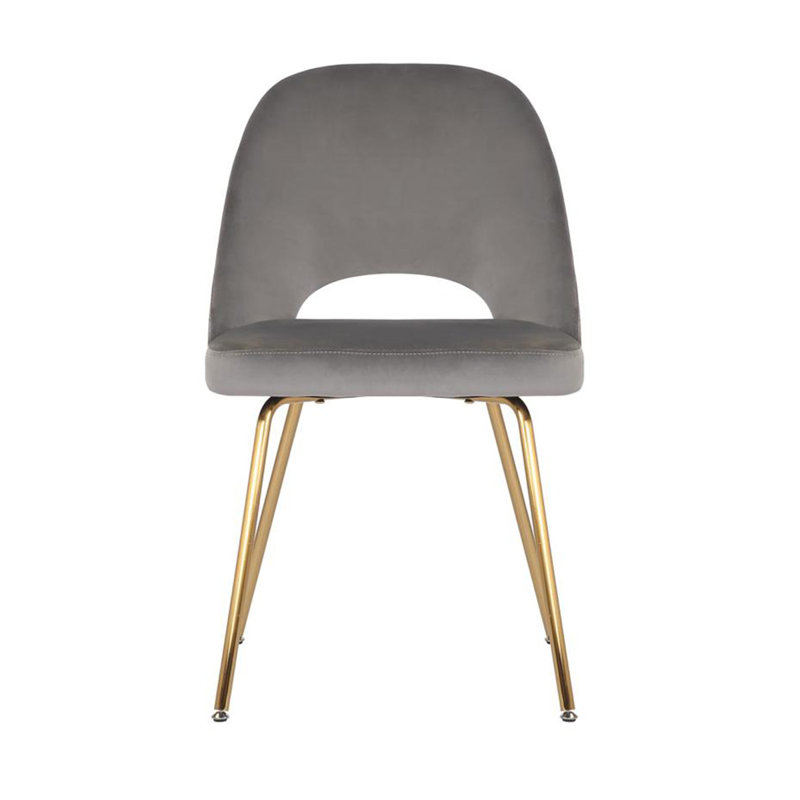 Chaise d'appoint Burnley, Gris, Doré