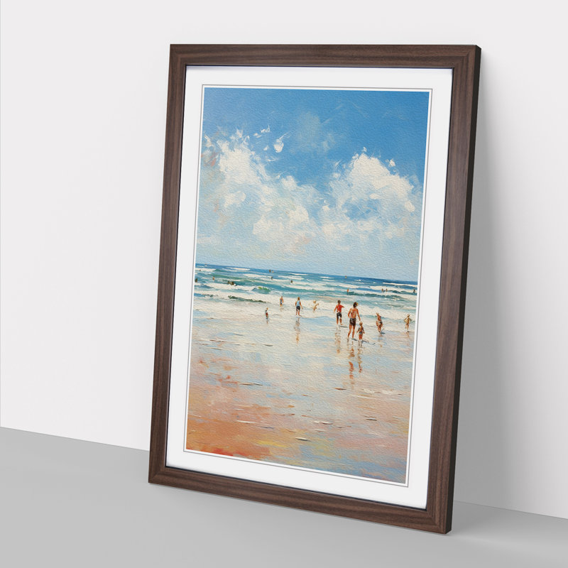 Beach Impressionism Art - Framed Print, Walnut, 46cm H x 34cm W x 2cm D