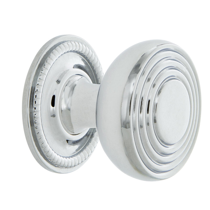 Deco 1 3/8" Diameter Round Knob, Bright Chrome