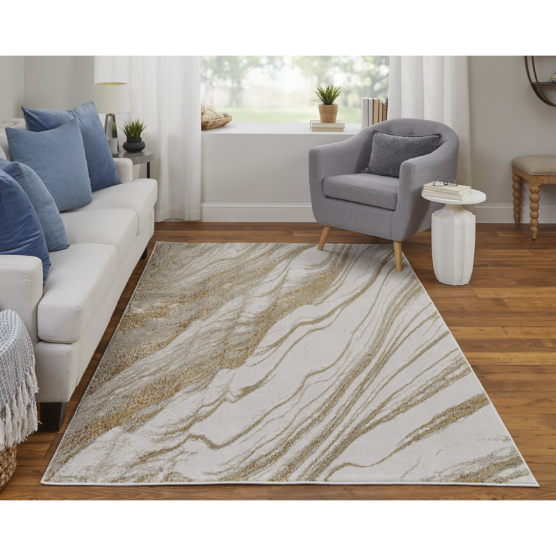 Rollegem Performance Abstract Indoor Rug, Rectangle 5' x 8'