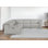 Canapé modulaire inclinable en U cinq pièces en cuir italien gris clair avec console