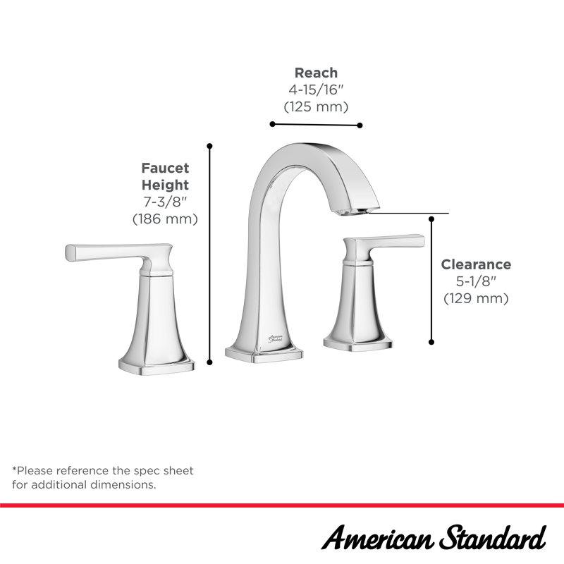 Belmeade Widespread Faucet 2-handle Bathroom Faucet with Drain Assembly, Chrome