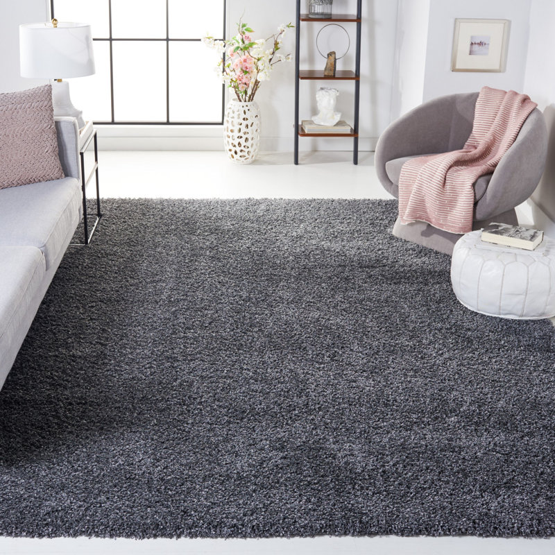 Tapis performance à poil long de couleur unie Vandoren, Dark Grey, Rectangle 4pi x 6 pi