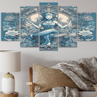 Tonesha - art mural sur toile de yoga - 5 panneaux