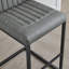 Tabouret de bar en similicuir à dossier gris - Structure en métal noir robuste et siège rembourré-125540000
