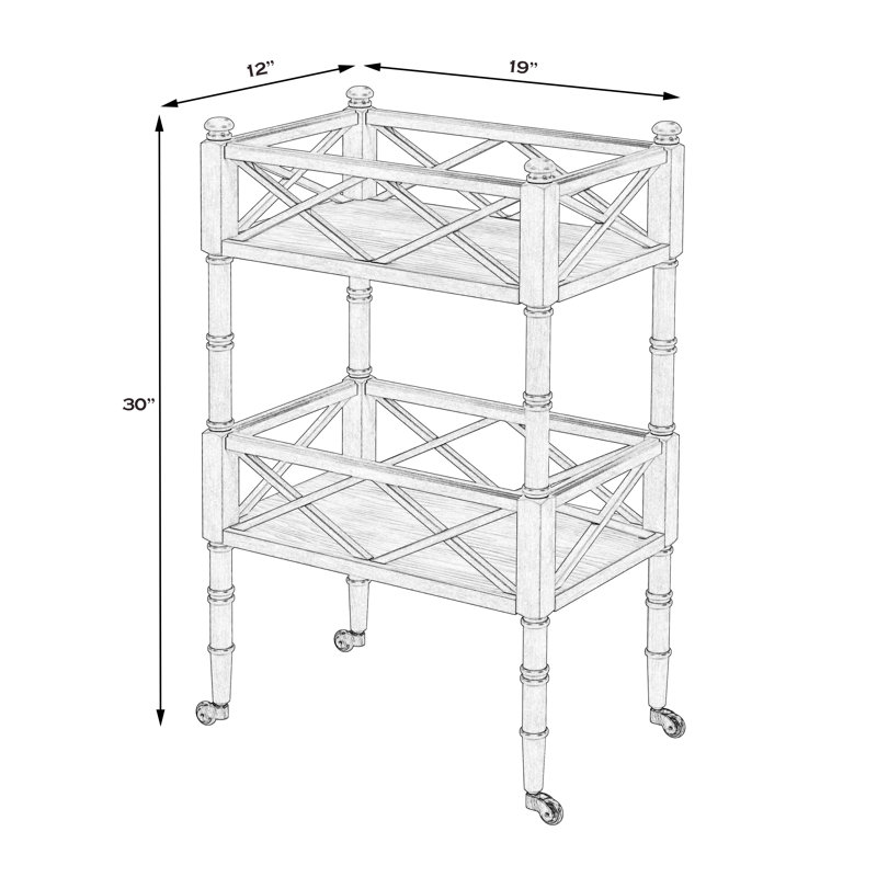 Foster 2 Tier Bar Cart, Cherry