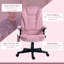 Massage Office Chair with 6-Point Vibration, Pink