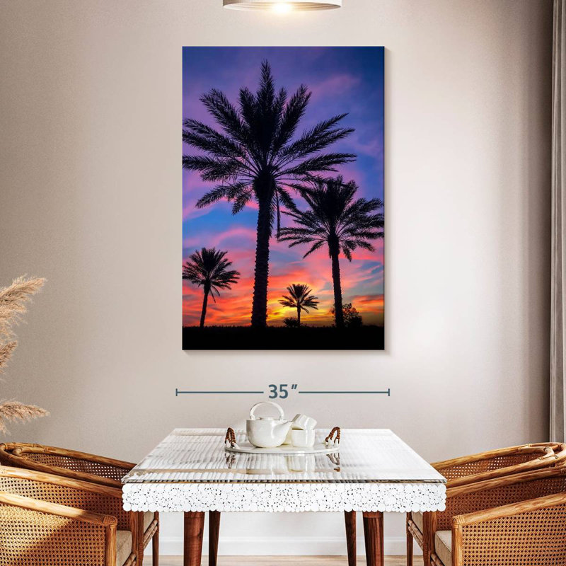 Harnek Dramatic Sunset Palms, 51" H x 34" W