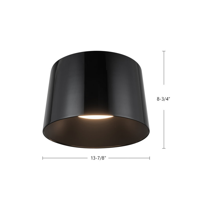 Etta 1 - Light LED Flush Mount, 8.75" H x 13.88" W x 13.88" D, Jet Black