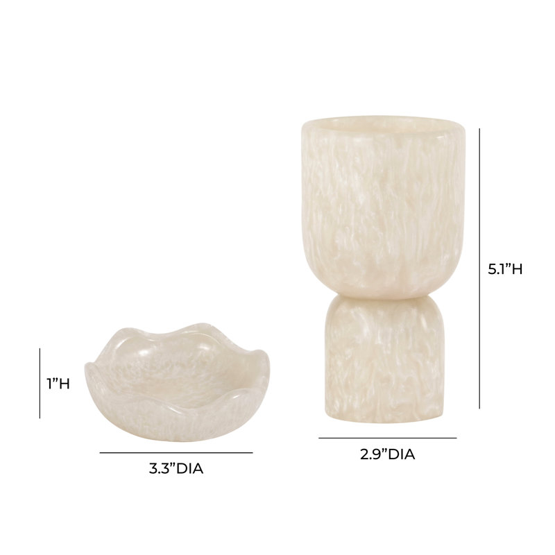 Coupe plateforme en résine, Beige