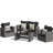4-Piece Wicker Patio Conversation Set With Glass Table And Black Cushions-204987122-204987125