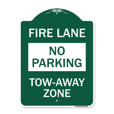 Enseigne Signmission Designer Series - Enseigne de feu de circulation sans zone de remorquage | Enseigne architecturale en aluminium de gros calibre vert et blanc 18 po x 18 po | Protégez votre entreprise et votre commune | Fabriqué aux États-Unis