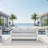 73" All-Weather Aluminum Patio Sofa, 3 Seat Outdoor Couch with Thick Cushions